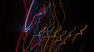 Blurry building lights clock abstract - side and a clock free wallpaper