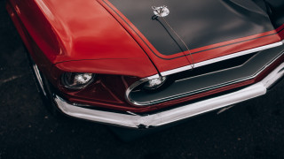 Red black car street parking - car free wallpaper