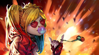 Cartoon girl bubble phone gun - a bubble free wallpaper