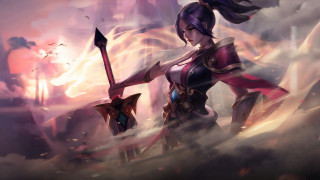 Fantasy woman sword armor clouds - a sword and a sword free wallpaper