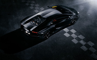 Black sports car checkered argyle - floor free wallpaper