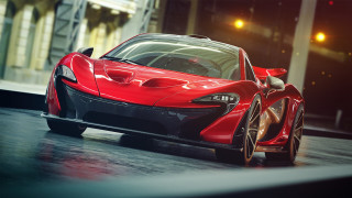Red sports car night parking 9 - its door open free wallpaper