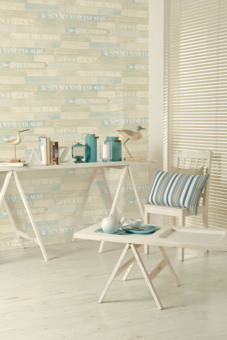 White table blue white striped - a white chair free wallpaper