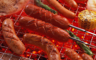 Hot dogs grill tongs plate - hot free wallpaper