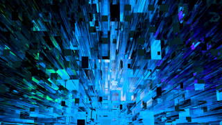 Blue abstract squares rectangles light - the end of the image free wallpaper
