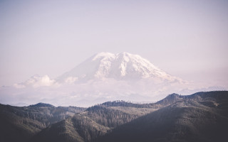 Mountain snow peak trees hazy 2 - hazy free wallpaper