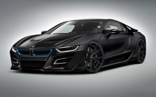 Black car blue strip hood - the front of its free wallpaper