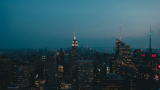 City skyline night lights aurora - building free wallpaper