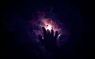 Hand reaching ball light cosmic - the dark sky free wallpaper