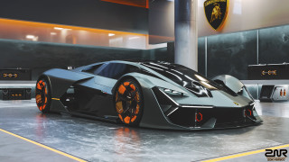 Futuristic car garage lamb logo - andrew law free wallpaper