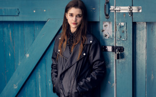 Woman blue door black jacket - elinor proby adams free wallpaper