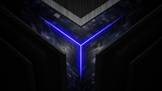 Dark room bright blue light - blue light free wallpaper