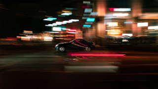 Night drive blurry lights neon - a neon sign free wallpaper