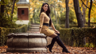 Woman bench park clock tower - eva gonzalès free wallpaper