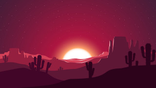 Desert sunset cactus starry sky - sky in the background free wallpaper
