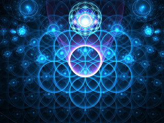 Blue purple abstract flowerlife hologram - abstract background free wallpaper