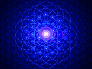 Blue flower red center light - a blue center free wallpaper