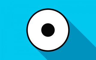 Black white eyeball blue background - 2 d game art free wallpaper