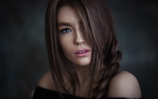 Elina karimova long hair blue - portrait photography free wallpaper