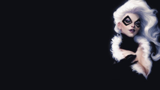 White hair black makeup mask - pop surrealism free wallpaper