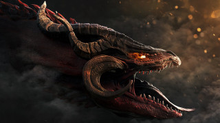 Dragon glowing eyes open mouth - dragon art free wallpaper