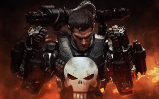 Man suit guns skull embers - doc hammer free wallpaper