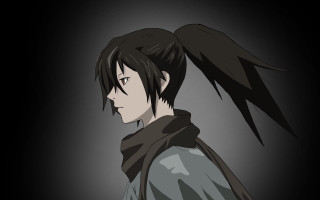 Black haired man ponytail profile - his head free wallpaper