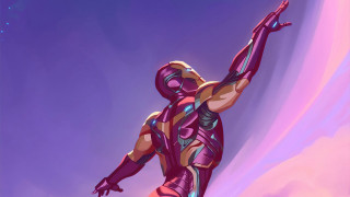 Man suit baseball bat purple - action painting free wallpaper