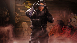 Man suit goggles gun flag - splash art free wallpaper