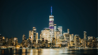 City skyline tall building night 10 - a reflection of the city free wallpaper