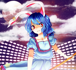 Girl blue hair rabbit ears - a girl free wallpaper