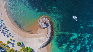 Boat beach pier aurora milkyway - the water and a boat free wallpaper