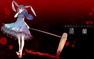 Anime girl sword blood stained - neoexpressionism free wallpaper