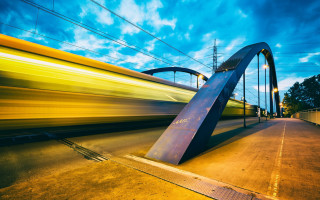 Train bridge night longexposure abstract - a train free wallpaper