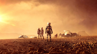 Desert afrofuturism helicopter sunset matte - promotional image free wallpaper