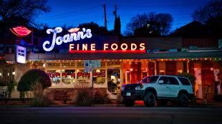 White truck night neon finefoods - anne dunn free wallpaper