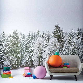 Couch toys room trees snow - florianne becker free wallpaper