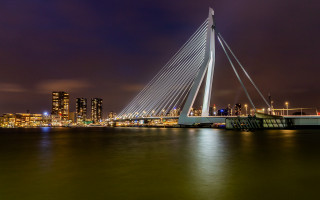 Bridge water city night lights 38 - free architecture wallpaper