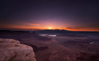 Sunset canyon lake mountains cityscape - sunrise free wallpaper