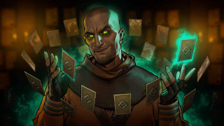 Man suit green eyes glowing - altermodern free wallpaper