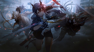 Anime armor swords city night - baiōken eishun free wallpaper for desktop