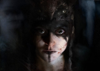 Creepy woman face paint blood - realistic character concept free wallpaper