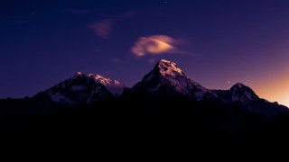 Mountain cloud moon city lights - amir zand free wallpaper