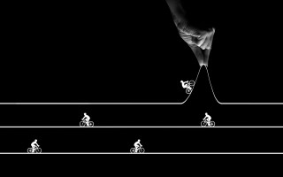 Hand pushing bicycle line of - extreme illustration free wallpaper
