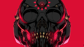 Skull helmet cyberpunk psychedelic red - a skull free wallpaper
