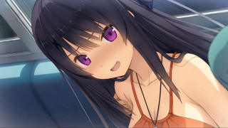 Sad girl purple eyes long - a sad expression free wallpaper