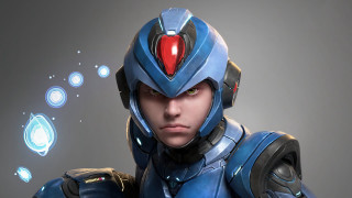 Blue suit helmet red eye - a red eye free wallpaper