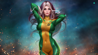 Firework woman flames bodysuit superhero - figurative art free wallpaper