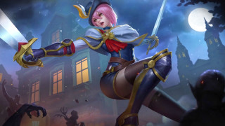 Castle moonlit sword woman pink - full free wallpaper