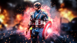 Captain america shield sword fire - a man in a captain america costume holding free wallpaper